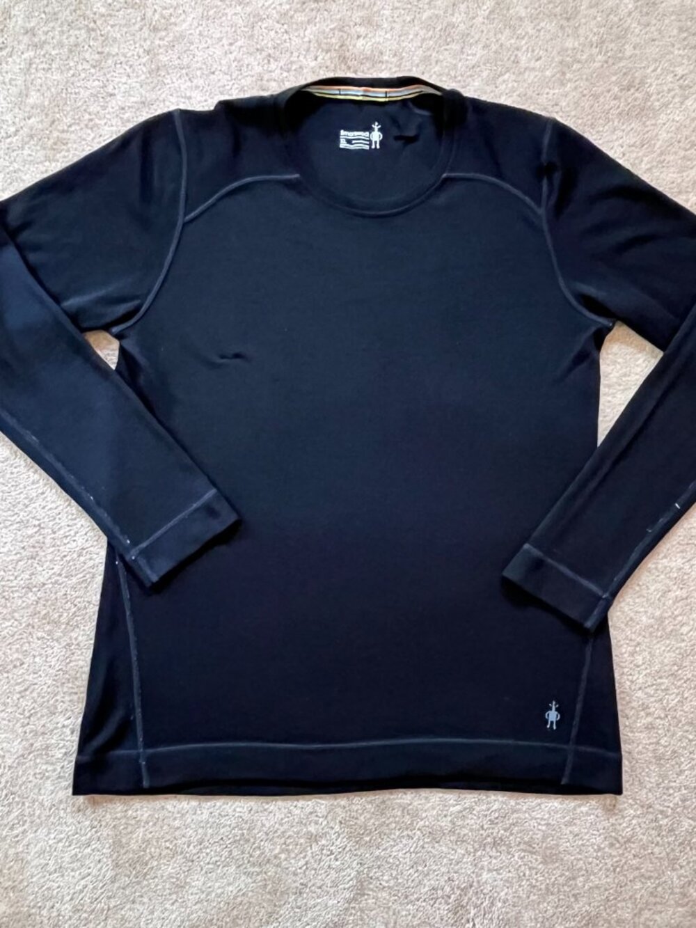 Smartwool Merino Wool Base Layer Top Women's Size XL Black Outdoors Layering